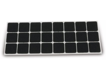 Plstené klzáky EUROTOOOLS 340-NBFR, 28x28 mm, čierne, 24 kusov