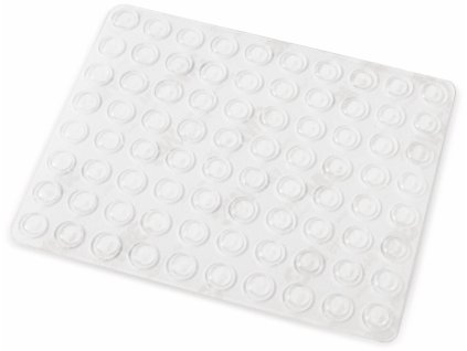 Tlmič nárazu na dvierka, gumené, samolepiace, Ø8x2mm, priehľadné, 80 kusov