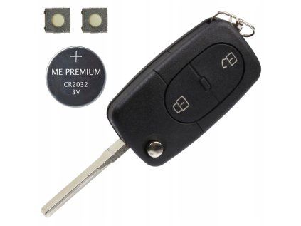 Replacement key cover 2-button, AUDI VW (HU66) + Battery