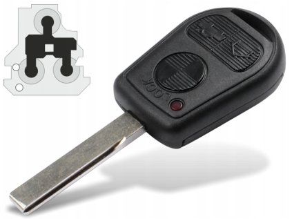 Spare key cover 3-button, BMW 3 E36 E46 5 E39 7 E38 (HU92)