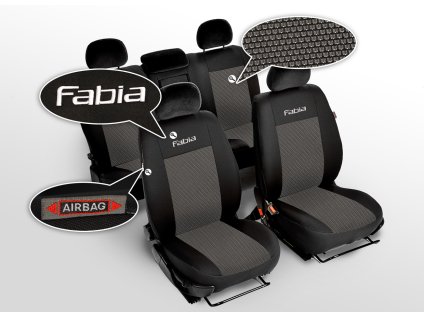 Autositzbezug mit Logo (nach Maß), ŠKODA FABIA I II III 1 2 3