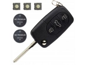 Ersatzschlüsseletui 3-Tasten AUDI (HU66) + Batterie