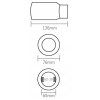 INOX 1298 Exhaust pipe end cap 136x76mm