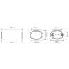 INOX 77597 Exhaust pipe end cap 158x68x60mm