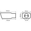 INOX M076 Exhaust pipe end cap 185x88x66mm