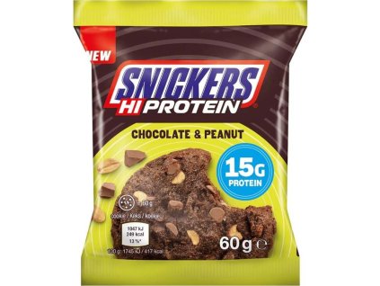 Snickers HiProtein Cookie 60 g (Příchuť čokoláda-arašídy)