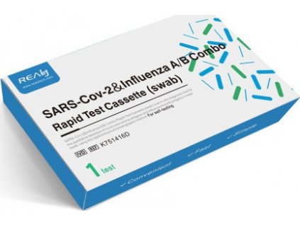 3v1 Chřipka A/B/SARS-CoV-2 výtěrový test - Realy Tech - 1ks