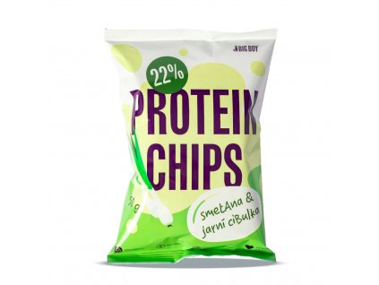 BIG BOY® Proteinové chipsy s příchutí jarní cibulky a smetany 50g