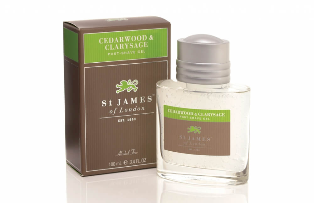 St James of London Cedarwood & Clarysage, gel po holení 100 ml