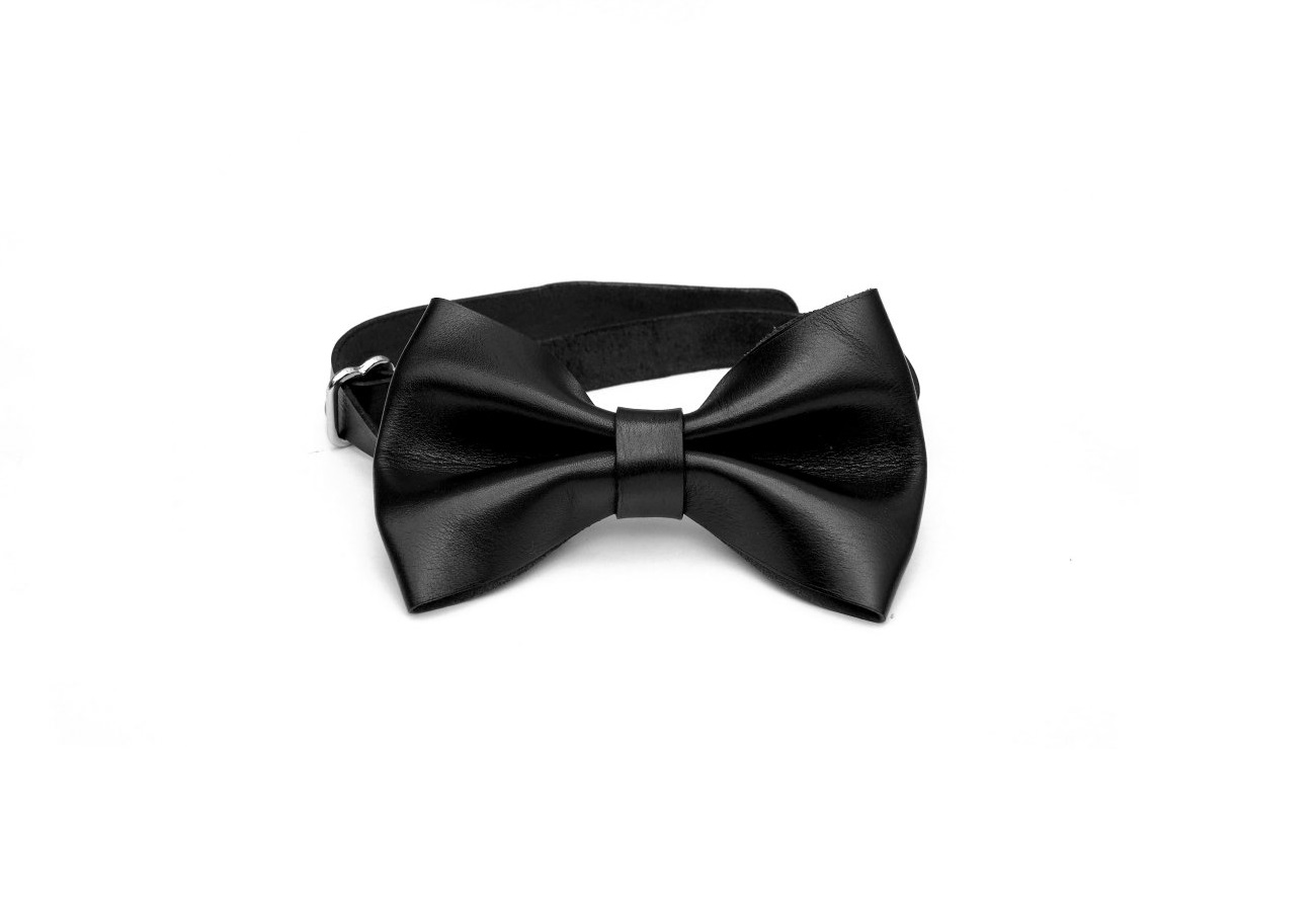Capone Dětský kožený motýlek Black Sam