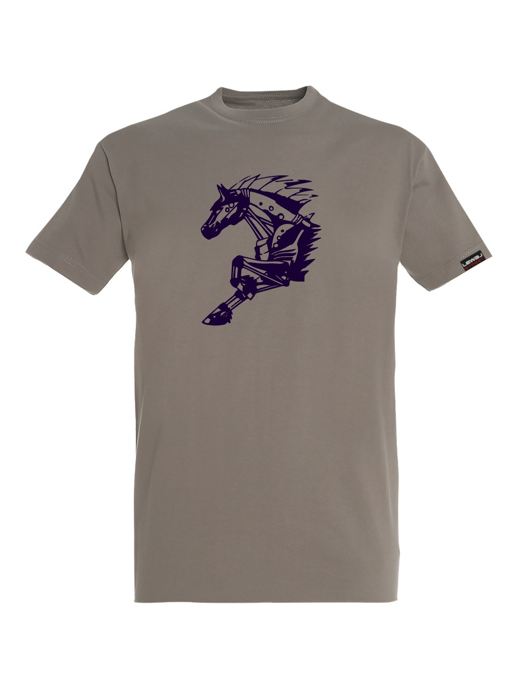 Mech horse dark purple on l.grey