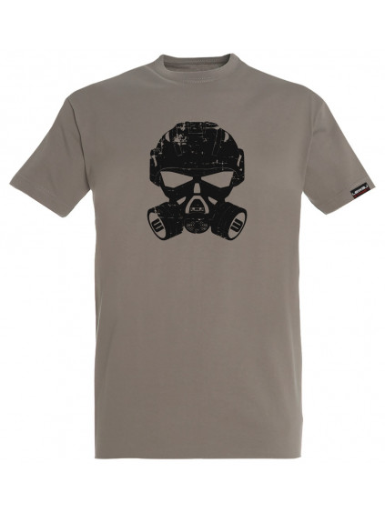 Gas mask black on l.grey