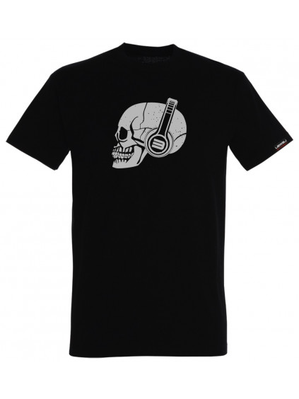 Skull grey on black