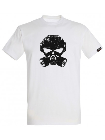 Gas mask black on white