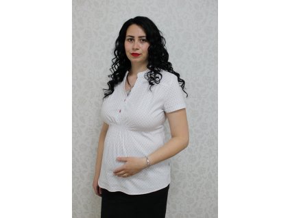 Dámske tehotenská a dojčiaca biela košeľa