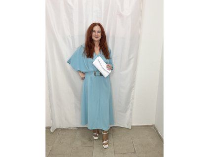 Tyrkysové šaty Lady s raglánovým rukávom