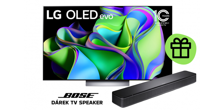 Televízor LG OLED55C31 + reproduktor Bose TV Speaker ZADARMO ako darček