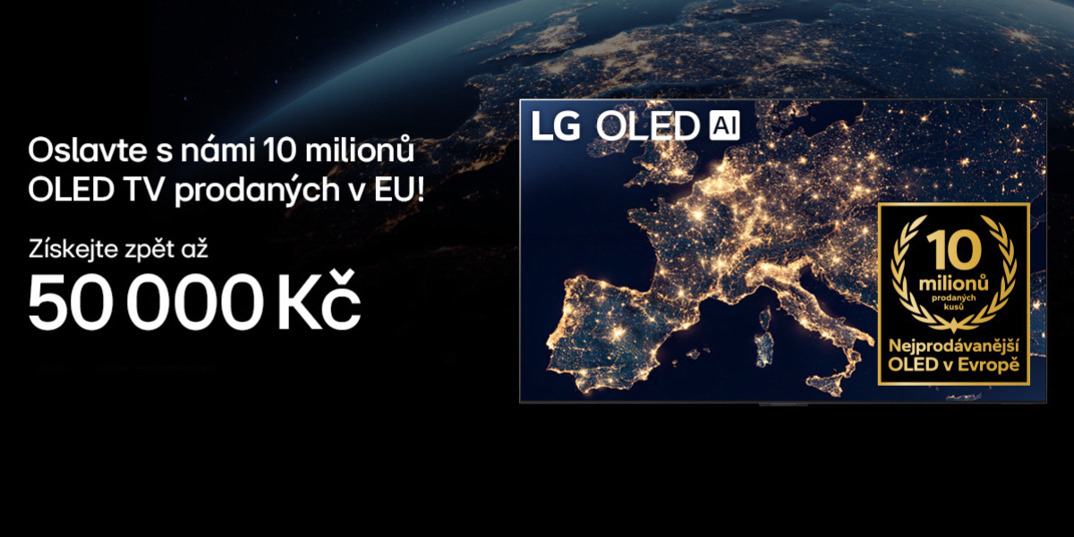 Pri nákupe televízora LG OLED teraz získate cashback vo výške až 50 000 Kč!