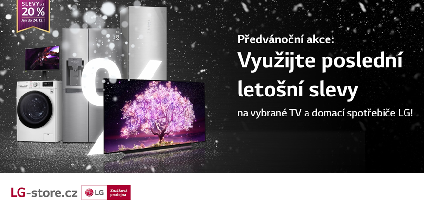 Predvianočný výpredaj: Televízory a domáce spotrebiče LG