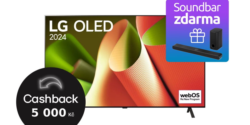 OLED TV, soundbar zdarma a k tomu cashback 5 000 Kč