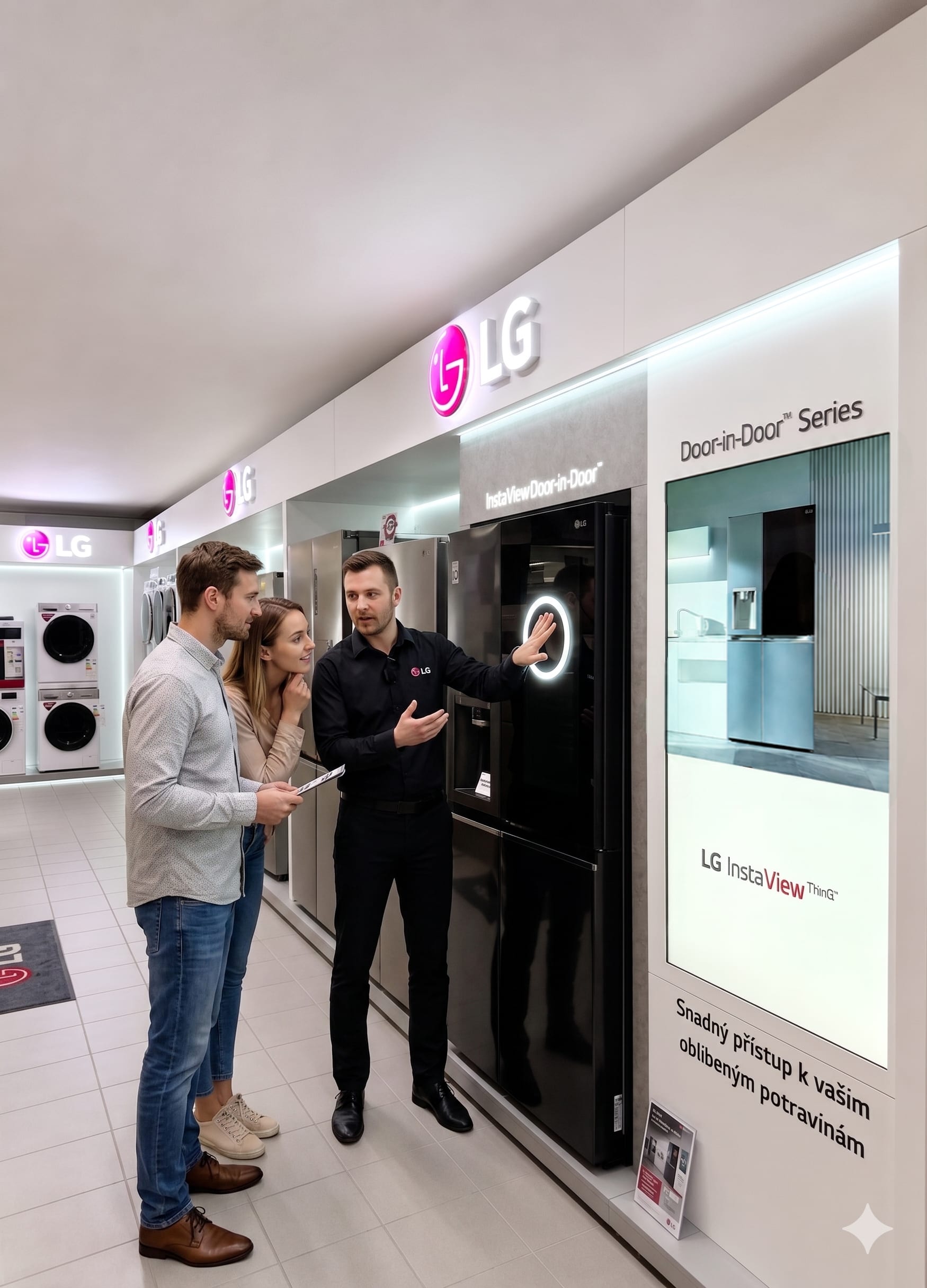 LG showroom - vystavene televizory