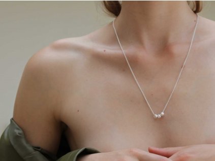 NEW ARCHEOLOGY Artefakt silver necklace 3 balls Ag 925/1000