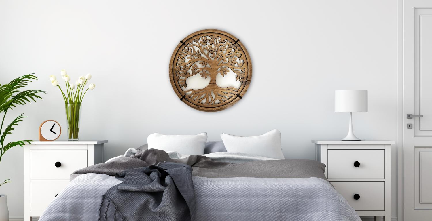 "Strom života" Dřevěný obraz s hloubkou 4 cm