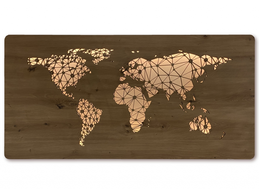"Mapa světa" světelný obraz 120x60cm