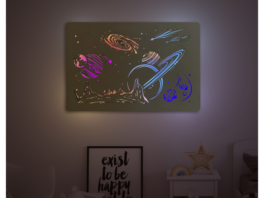 "Vesmír" světelný obraz RGB 90x60cm