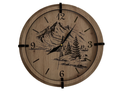 "Hory" Dřevěné hodiny 32/50 cm