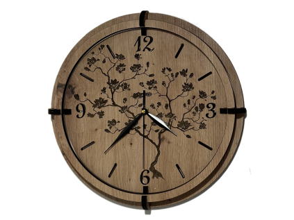 "Azalka" Dřevěné hodiny 31 cm