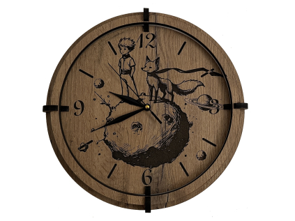 "Malý Princ" Dřevěné hodiny 32 cm