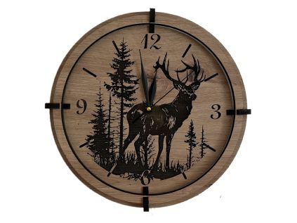 Jelen Dřevěné hodiny 32 cm