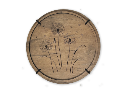 "Pampeliška" Dřevěný obraz s hloubkou 4 cm