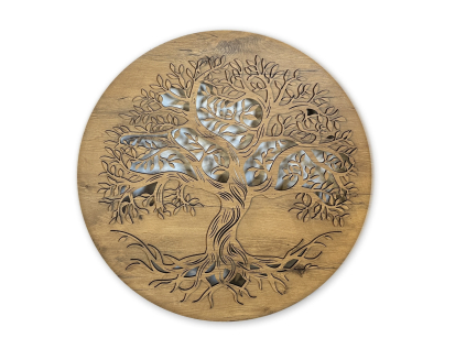 "Strom života reliéf" Dřevěný obraz s hloubkou 23 mm
