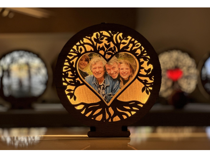 Foto rámeček "Strom života srdce" 20x22cm bez podsvícení/s podsvícením