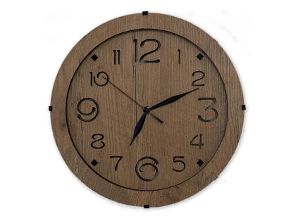 Dřevěné hodiny nástěnné "Velké číslice" dub 31 cm