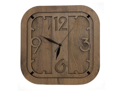 Dřevěné hodiny nástěnné "Čtverec" dub 31 cm