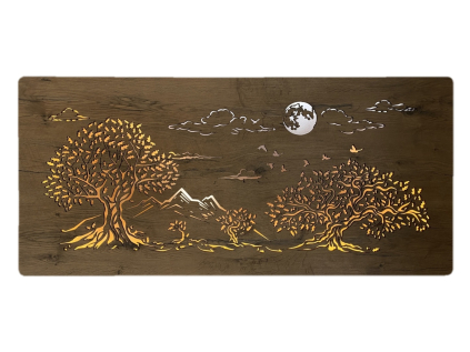 "Čtyři duby a měsíc" světelný obraz 230V 130x60cm