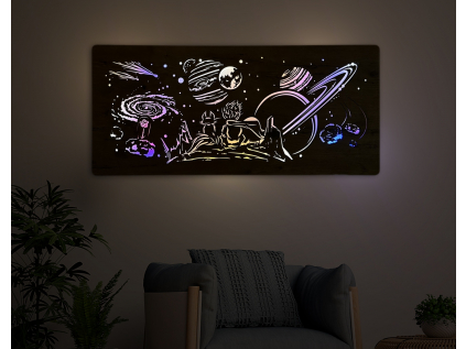 "Malý  princ" světelný obraz s baterií 110x50cm