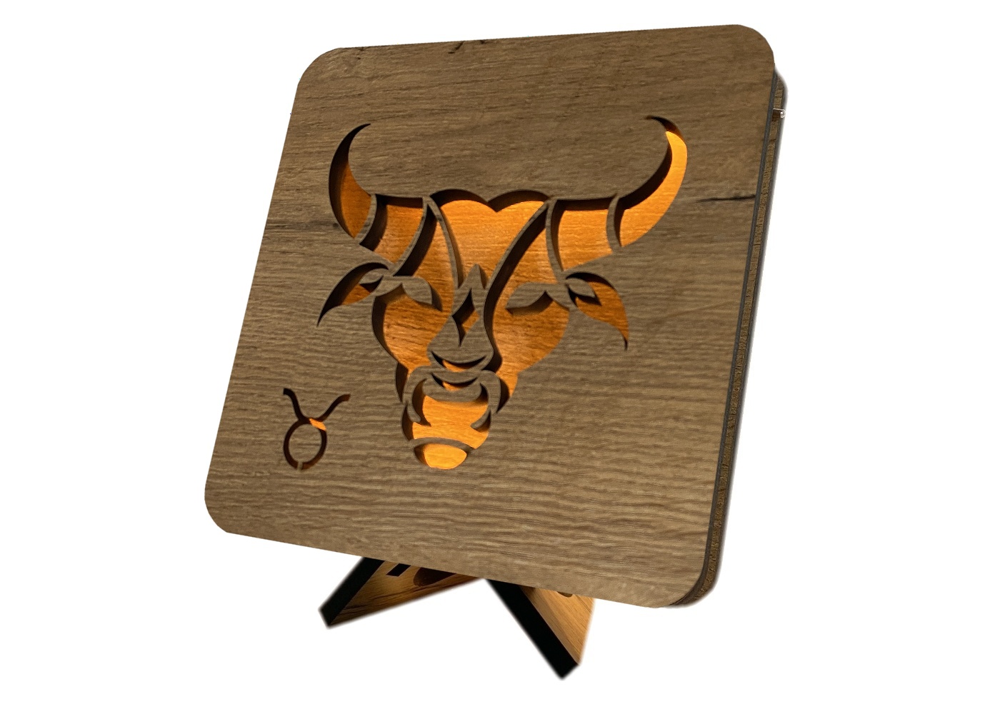 Li-Go Znamení "Býk" lampa 19x19cm provedení povrchu: dub