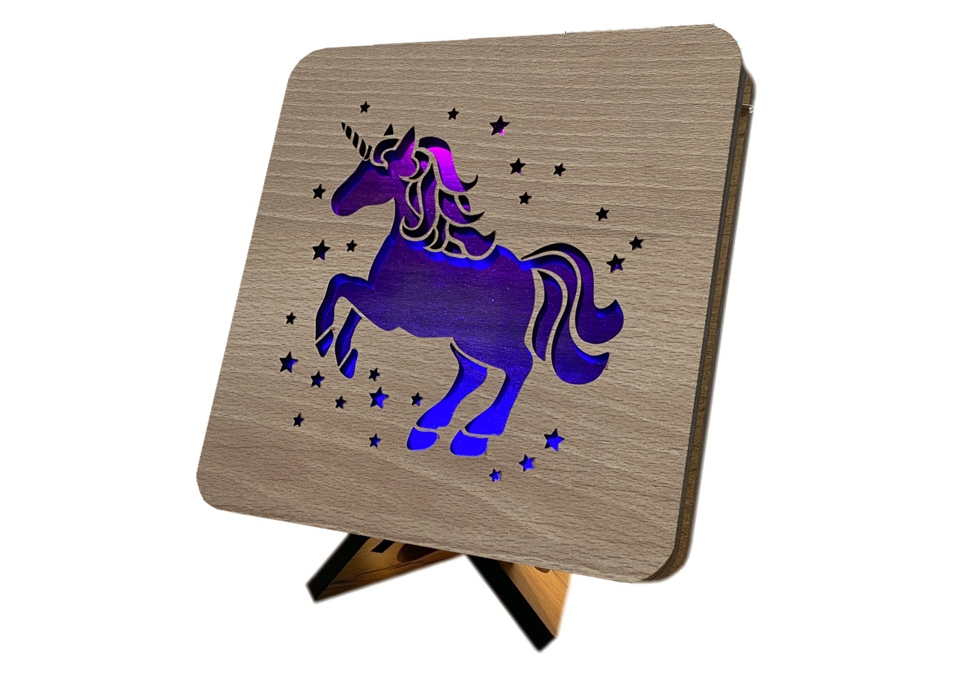 Li-Go "Jednorožec barevný" lampa 19x19cm provedení povrchu: dub