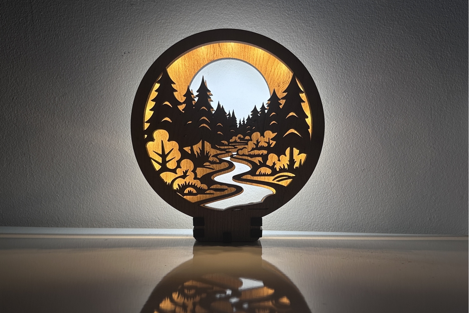 Levně Li-Go "Krajina" lampa 20x22cm provedení povrchu: dub B