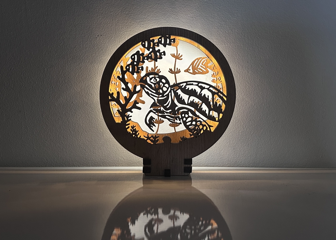 Levně Li-Go "Želva" lampa 20x22cm provedení povrchu: dub B