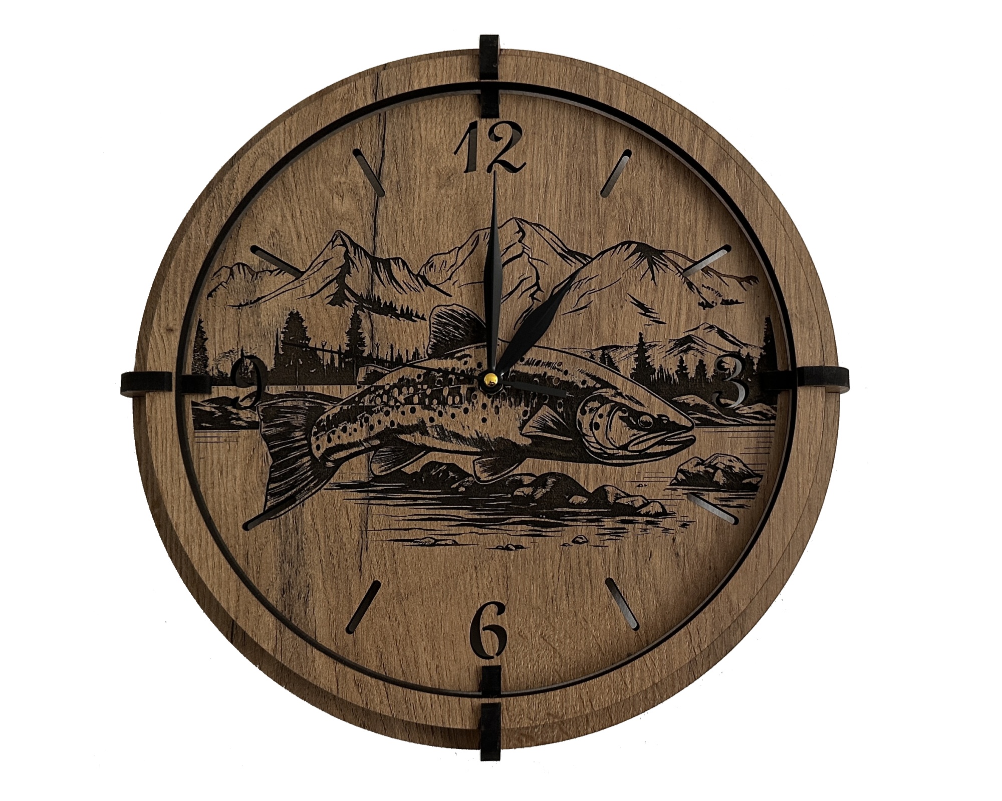 Li-Go "Pstruh" Dřevěné hodiny 32 cm provedení povrchu: dub