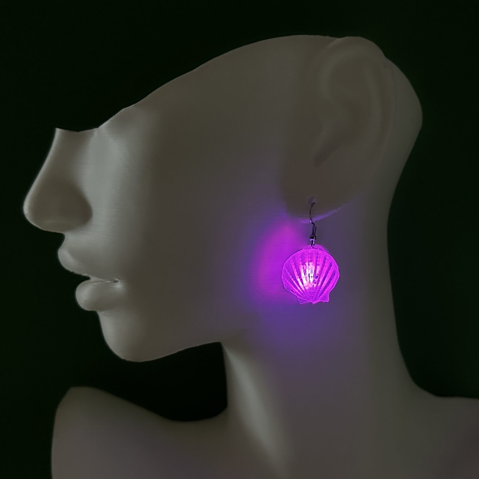 Li-Go Světelné náušnice "Mušle" růžová