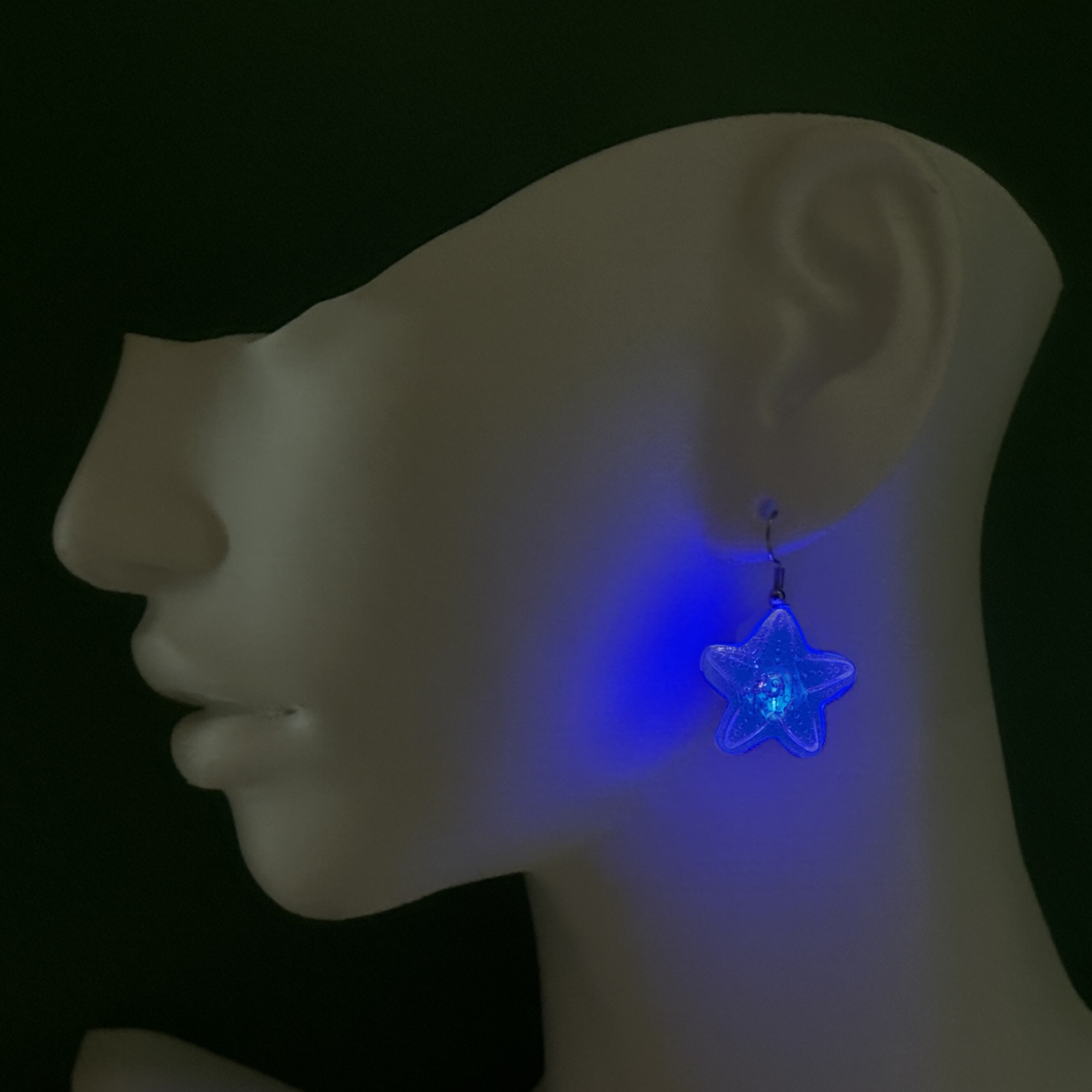 Li-Go Světelné náušnice "Hvězdice" modrá
