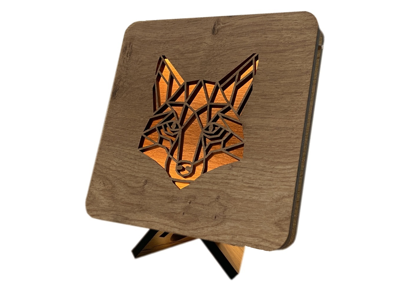 Li-Go "Hlava lišky" lampa 19x19cm provedení povrchu: dub