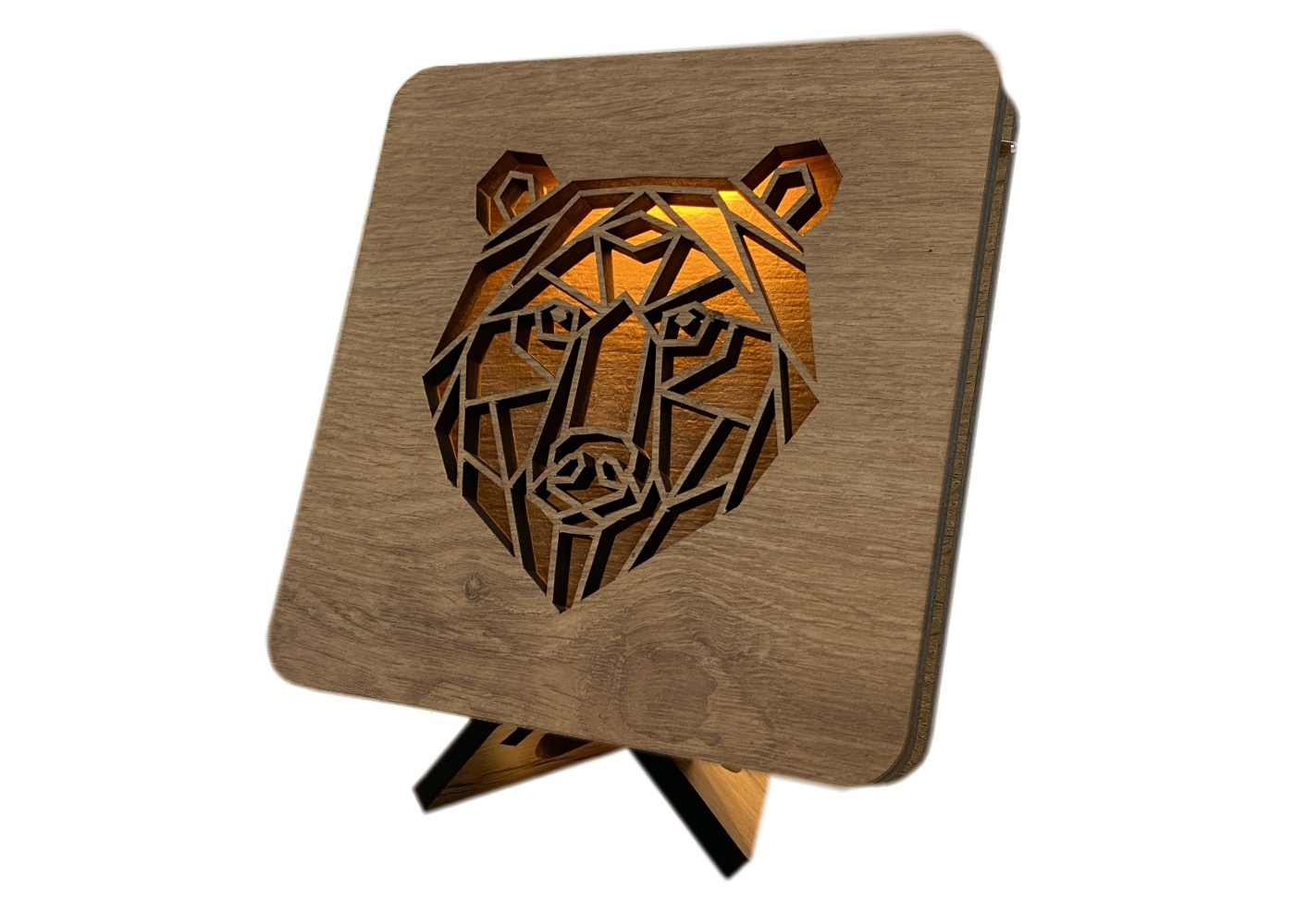 Li-Go "Hlava medvěda" lampa 19x19cm provedení povrchu: dub
