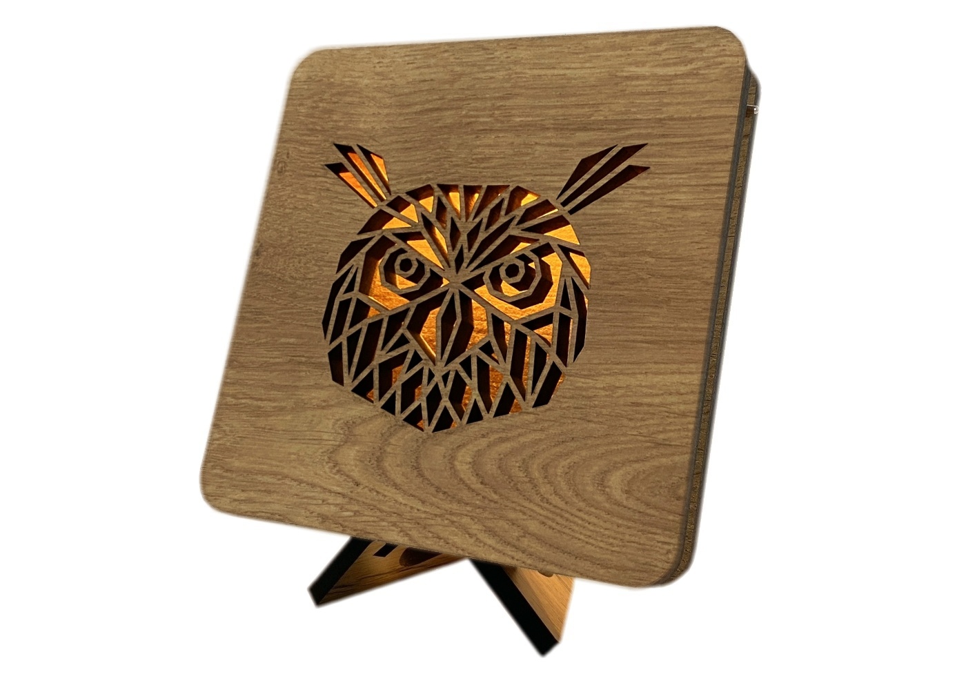 Li-Go "Hlava sovy" lampa 19x19cm provedení povrchu: dub